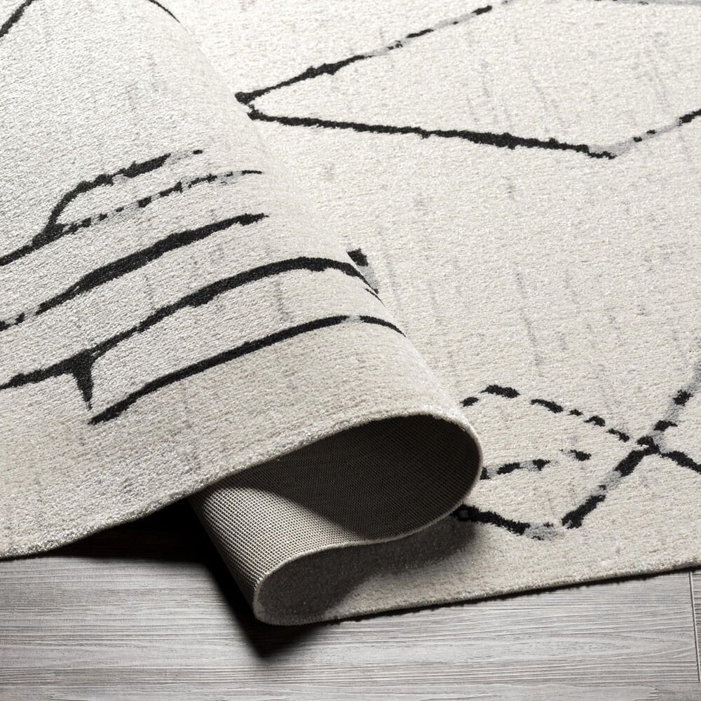 Surya Lavadora LVR-2318 2&#39;7&quot; x 7&#39;3&quot; Black, Gray and Light Gray Runner, , large