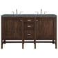 James Martin Vanities Addison 60" Double Bathroom Vanity in Mid-Century Acacia with 3 cm Parisien Bleu Quartz Top and Rectangular Sinks, , large