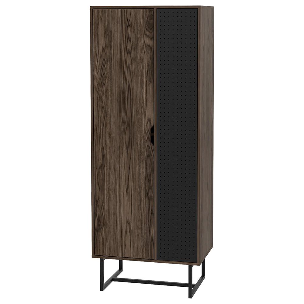 RST Brands Vernal Storage Cabinet in Walnut with Black Metal Door, , large