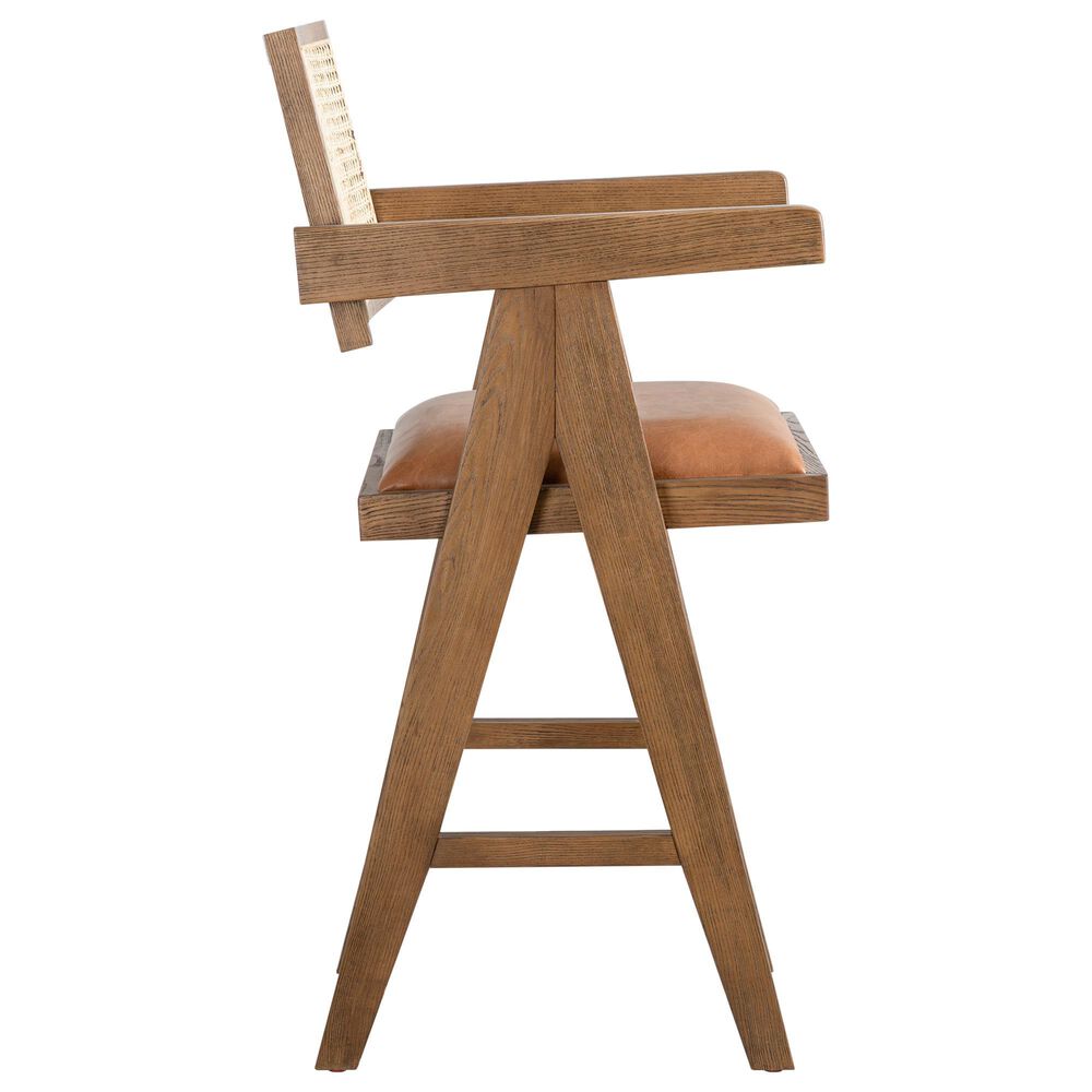Armen Living Harley 26" Counter Height Stool in Nutmeg Brown, , large