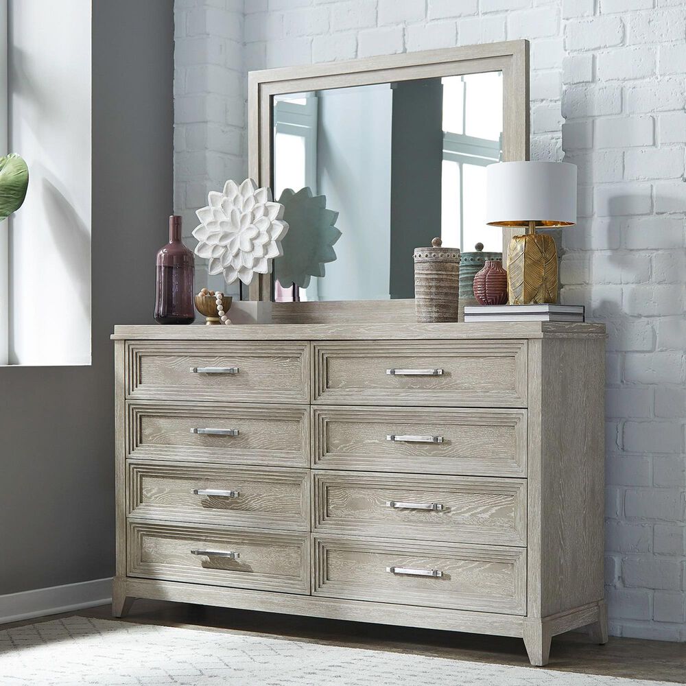 Belle Furnishings Belmar Landscape Mirror in Washed Taupe, , large