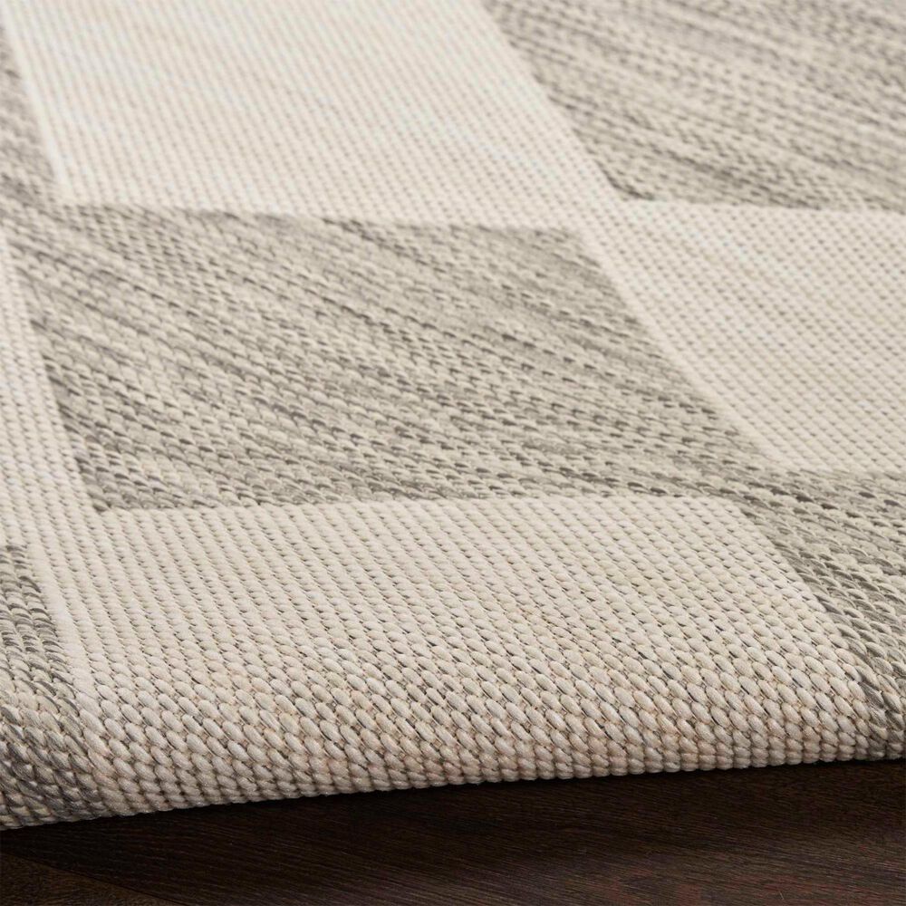 Nourison Positano Geometric Light Grey 5&#39; x 7&#39; Indoor/Outdoor Area Rug, , large