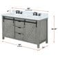 Lexora Home Marsyas 60" Double Bathroom Vanity in Ash Grey with 2 cm White Cultured Marble Top and Rectangular Sinks, , large