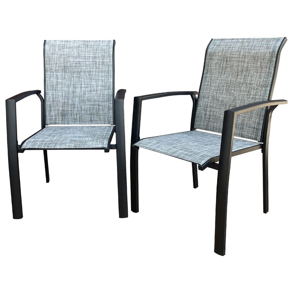 Hearth and Haven 5-Pieces Outdoor Dining Set with Stackable Chairs and Round Table in Black, , large
