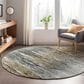 37B Trevi TV14 8" Round Gray Area Rug, , large
