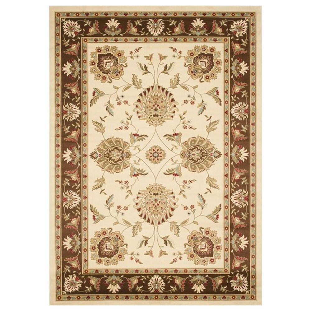 Safavieh Lyndhurst LNH555 8" x 11" Ivory and Brown Area Rug, , large