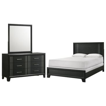 Crown Mark Charlie 3-Piece King Panel Bedroom Set in Charcoal, , large