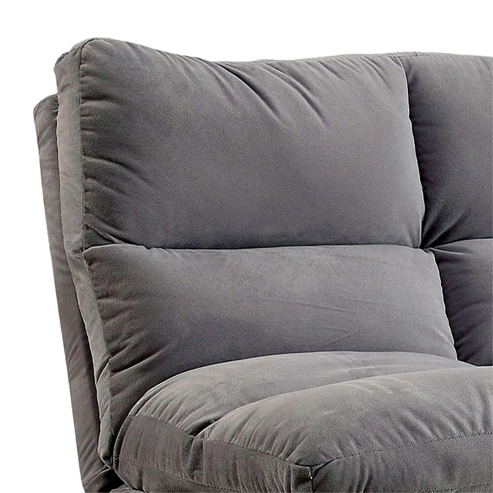Furniture of America Saldana Stationary Futon Sofa in Light Gray, , large