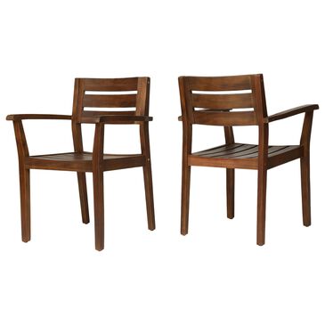 Noble House Stamford Patio Dining Chair in Dark Brown (Set of 2), , large