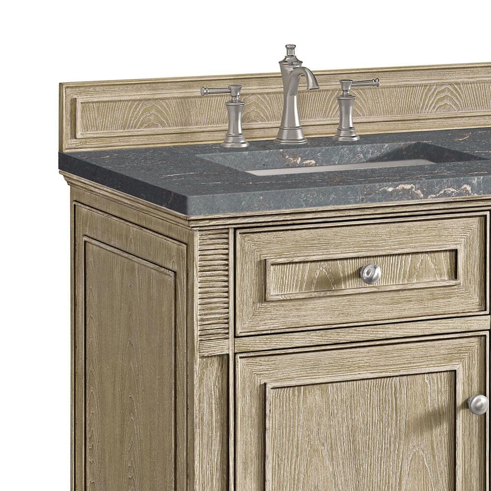 James Martin Vanities Lorelai 60&quot; Double Vanity in Whitewashed Oak with 3 cm Parisien Bleu Quartz Top, , large