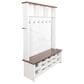 HOMLUX 6-Hook Hall Tree with 16-Compartment in White and Walnut, , large
