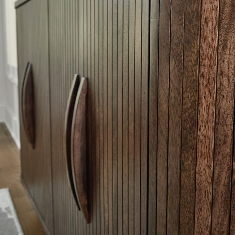 Ashley Amickly 68&quot; Accent Cabinet in Dark Brown, , large