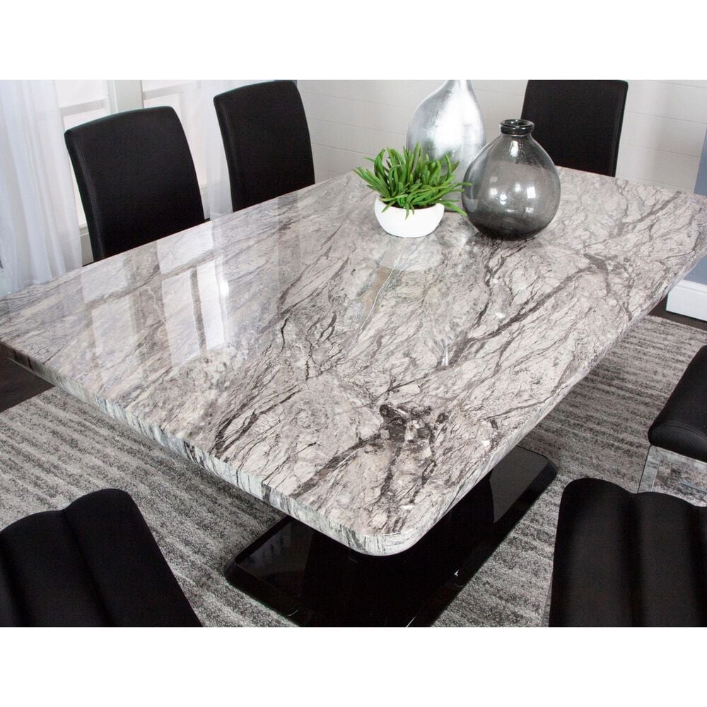 Sunset Dyane 7-Piece Counter Height Dining Set in Black and Silver Chrome, , large