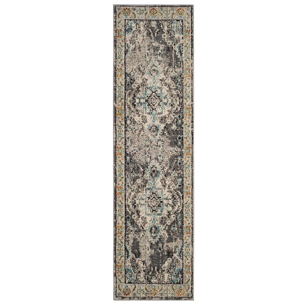 Safavieh Monaco MNC243G-216 2&#39;2&quot; x 16&#39; Grey/Light Blue Runner, , large