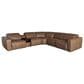 Interlochen 6-Piece Leather Power Reclining Sectional with Power Headrests in York Sand, , large