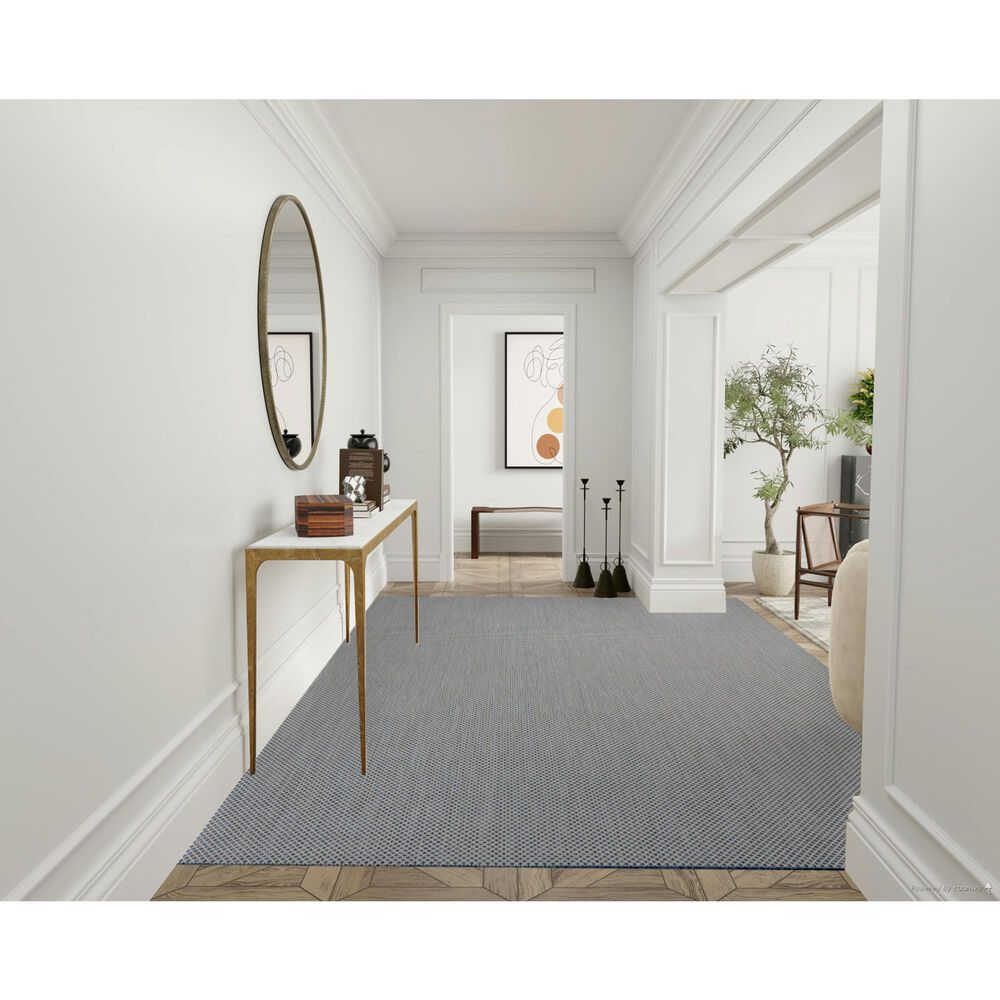 Nourison Courtyard Ivory and Blue 9&#39; x 12&#39; Indoor/Outdoor Area Rug, , large