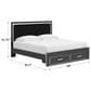Ashley Zuraleus King Upholstered Storage Bed in Matte Black and Chrome, , large
