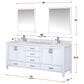 Lexora Home Jacques 80" Double Bathroom Vanity Cabinet Only in Dark Grey and 30" Mirrors, , large