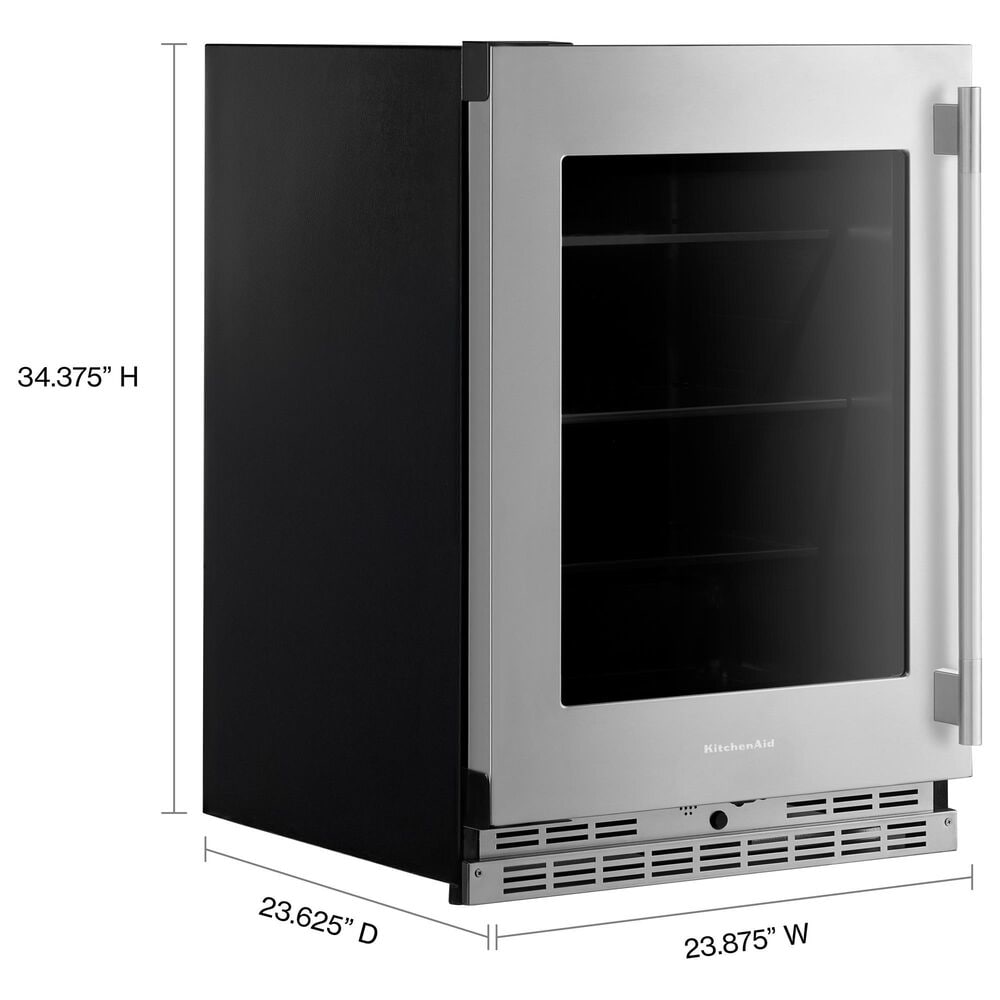 KitchenAid 5.2 Cu. Ft. Undercounter Refrigerator with Metallic Accents and Left Hinge in PrintShield Stainless Steel, , large