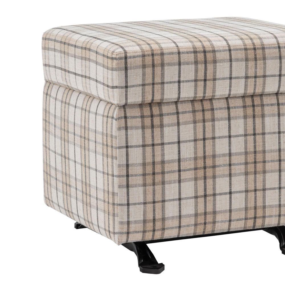 Lamps Per Se Camelot 25&quot; Rectangle Gliding Ottoman in Light Brown and Gray, , large