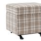 Lamps Per Se Camelot 25" Rectangle Gliding Ottoman in Light Brown and Gray, , large