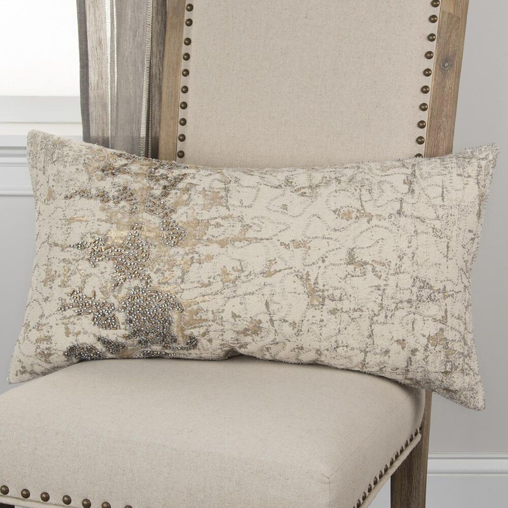 Rizzy Home 14" x 26" Down Pillow in Beige, , large