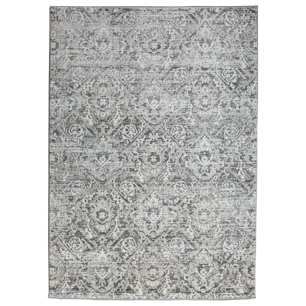 Radici USA Livigno Damask 5"3" x 7"3" Grey Area Rug, , large