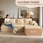 HOMLUX 2-Piece L-Shaped Sectional with Right Facing Chaise in Beige, , large