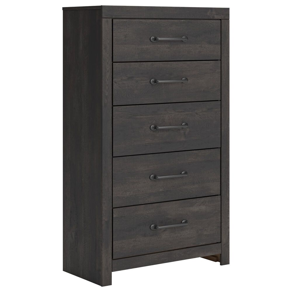 Ashley Hollivern 5-Drawer Chest in Dark Gray, , large