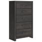 Ashley Hollivern 5-Drawer Chest in Dark Gray, , large
