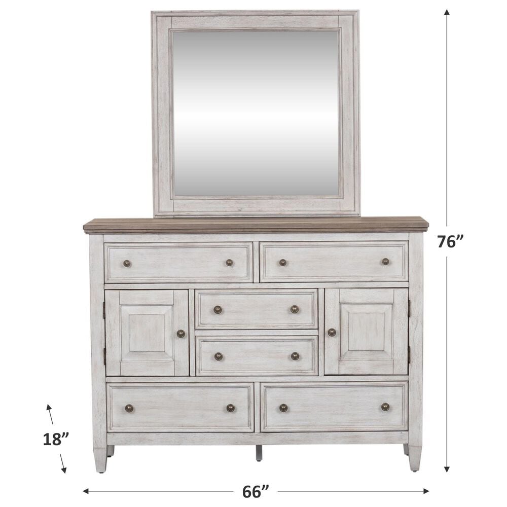 Belle Furnishings Heartland Dresser and Mirror in Antique White, , large