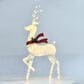 HOMLUX 3-Piece Cotton Rope Reindeer with Warm White LED Lights in White, , large
