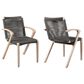 Armen Living Brielle Outdoor Dining Chair with Charcoal Rope in Light Eucalyptus (Set of 2), , large