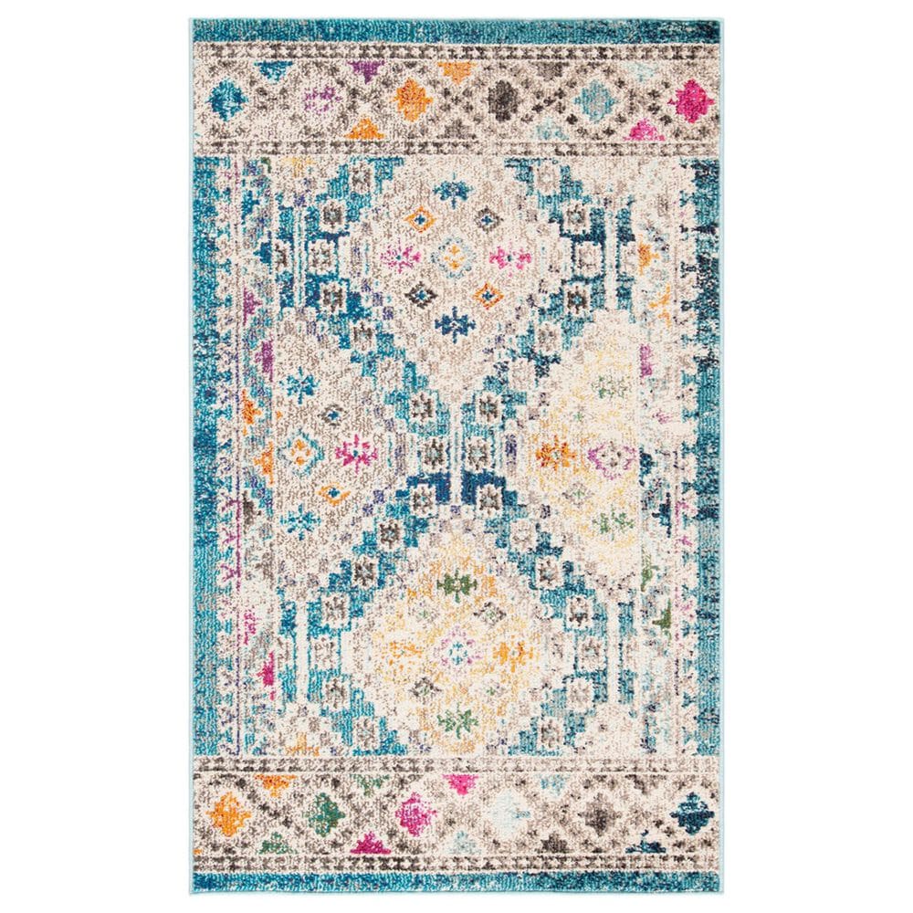 Safavieh Madison MAD418N 4" x 6" Dark Blue and Yellow Area Rug, , large