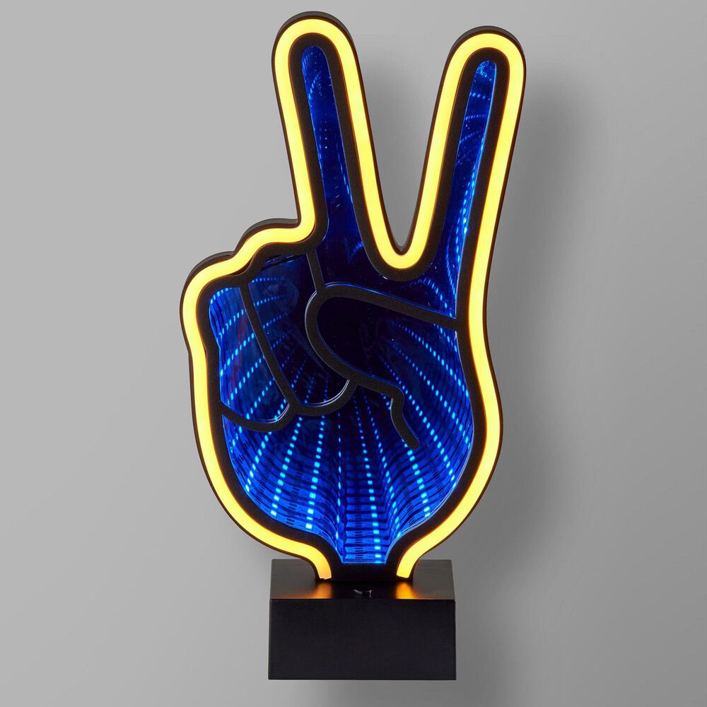Adesso Infinity Neon Peace Sign Lamp in Black, , large