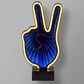 Adesso Infinity Neon Peace Sign Lamp in Black, , large
