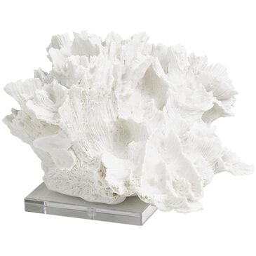 Maple and Jade Coral Decorative Sculpture in Textured White and Clear, , large