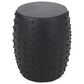 Hearth and Haven Outdoor Barrel Side Table with Studded Texture Design in Matte Black, , large
