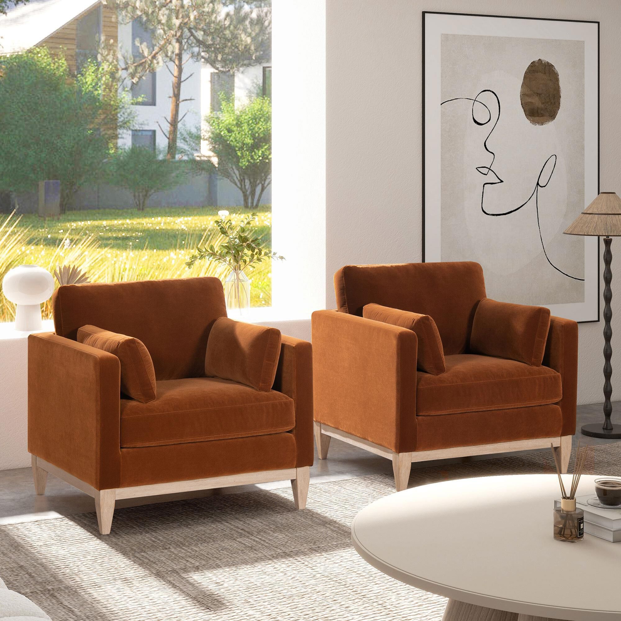 Jennifer Taylor Home Knox Accent Arm Chair in Burnt Orange