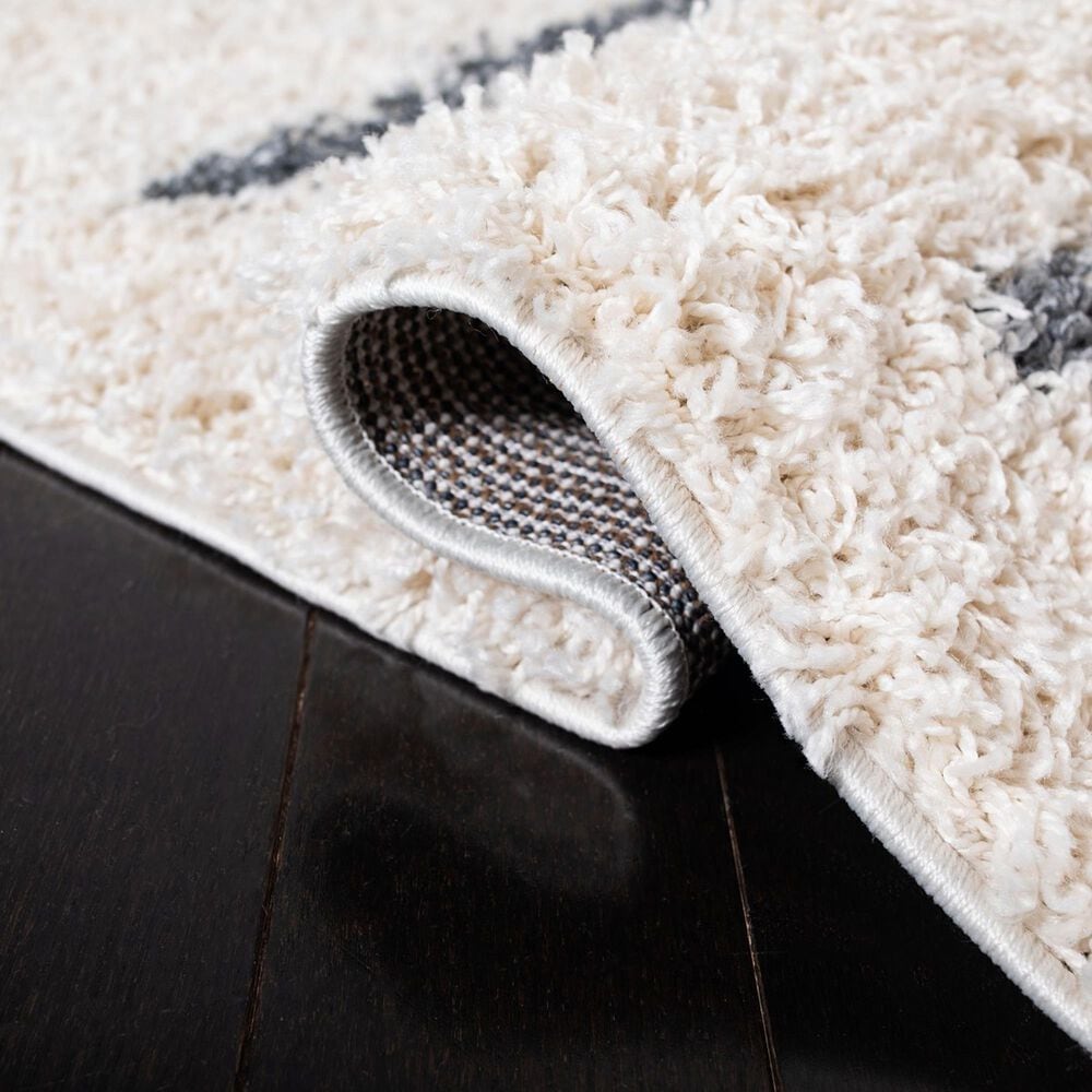 Safavieh Venus Shag VNS604B 8&#39; Square Ivory and Dark Grey Area Rug, , large