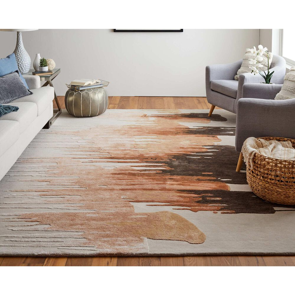 Feizy Anya 5&#39; x 8&#39; Rust and Brown Area Rug, , large