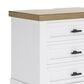 Ashley Ashbryn King Storage Bed and Two Nightstands in White and Oak, , large