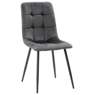 CorLiving Nash Side Chair with Medium Grey Cushion in Black, , large