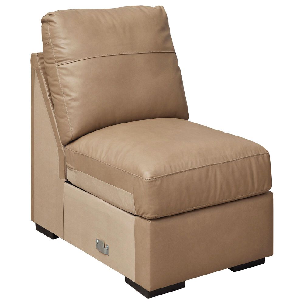 Ashley 3-Piece Leather Sectional in Brown, , large