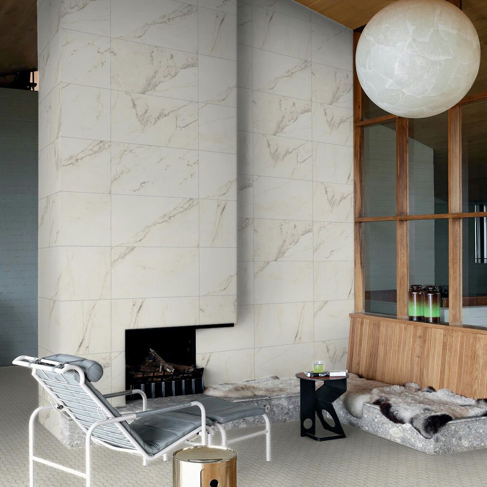 Marazzi Classentino Marble Palazzo White 12&quot; x 24&quot; Porcelain Tile, , large