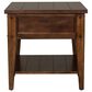 Belle Furnishings Lake House End Table in Rustic Brown Oak, , large