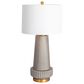 Creative Coop Bernadette Ribbed Glass Table Lamp in Gray, , large