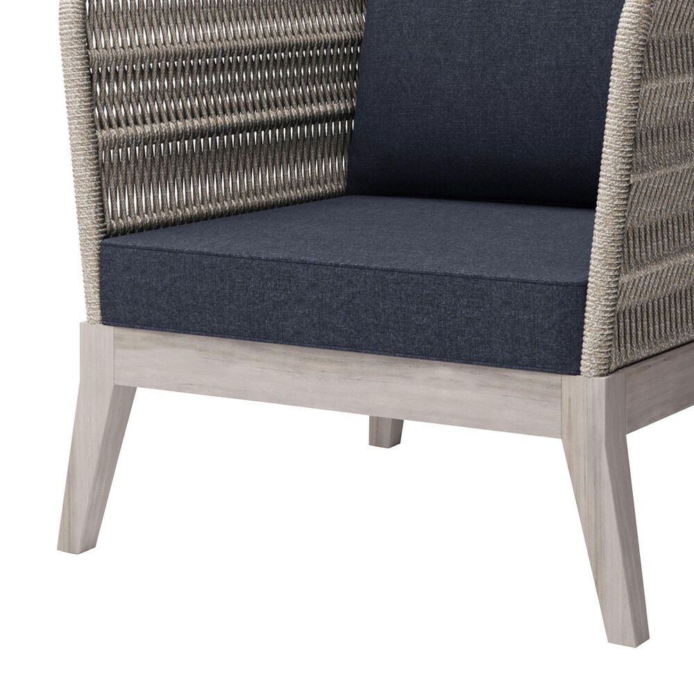 Hearth and Haven Santiago Outdoor Conversation Chair in Slate Grey, , large