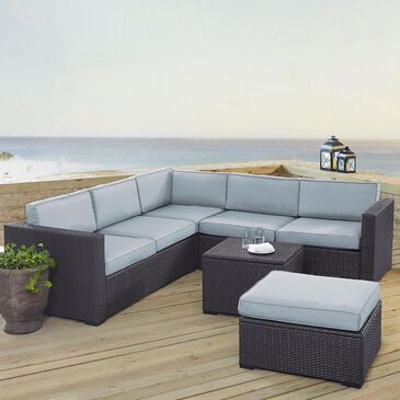 Firefly Biscayne 5-Piece Wicker Seating Set in Mist, , large