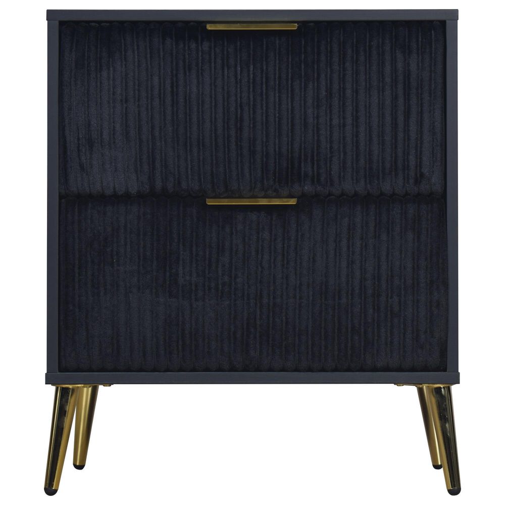 New Heritage Design Kailani 2-Drawer Nightstand in Black, , large